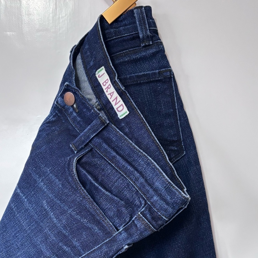 J Brand| ‘Suzuki’ Super Skinny Motorcycle Patch Denim Dark Blue Jeans Sz 28